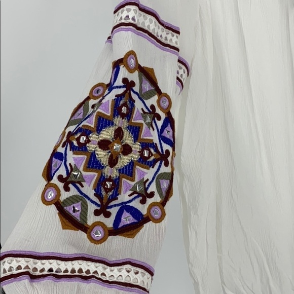 INC Off-The-Shoulder Top Tribal Wheel Embellished - Picture 7 of 11